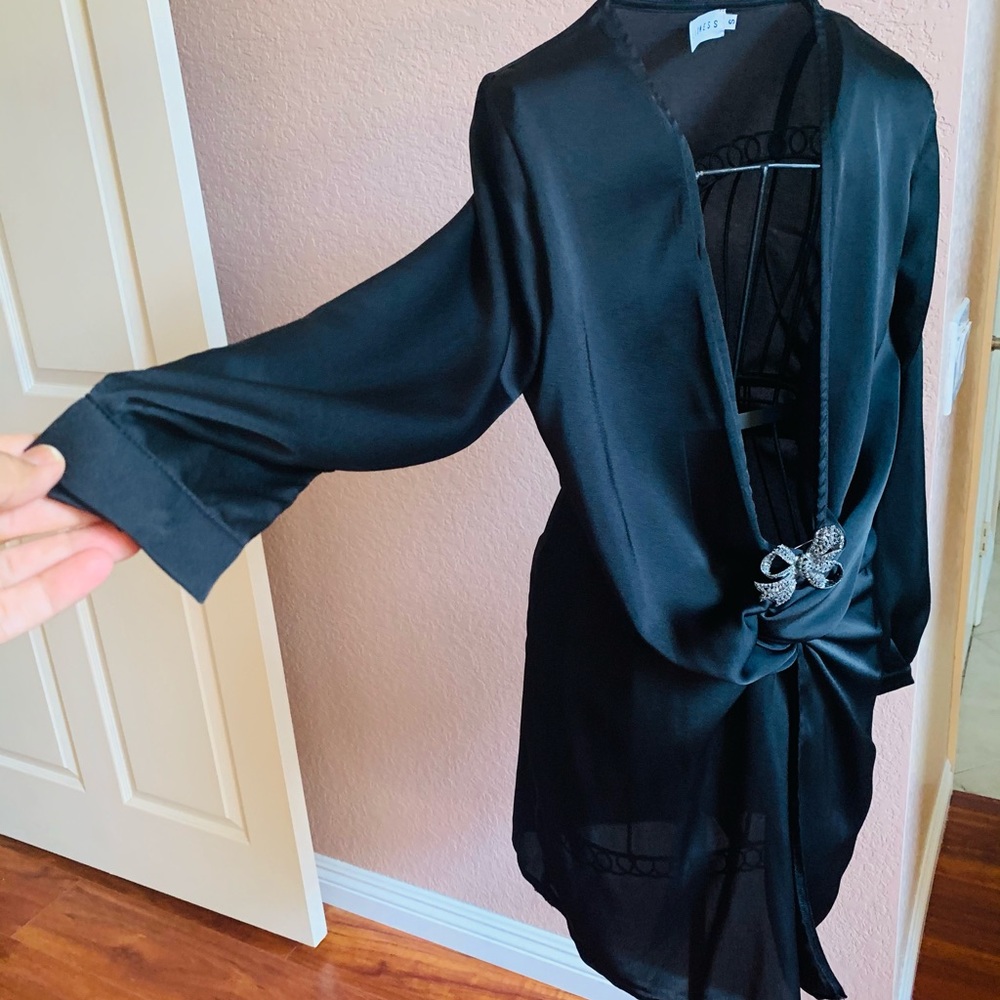 Sexy dress black open front zipper in the back